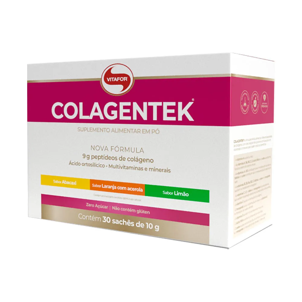 Colagentek Vitafor Com 30 X 10 Gramas Sache Abacaxi, Laranja Com Acerola, Limao